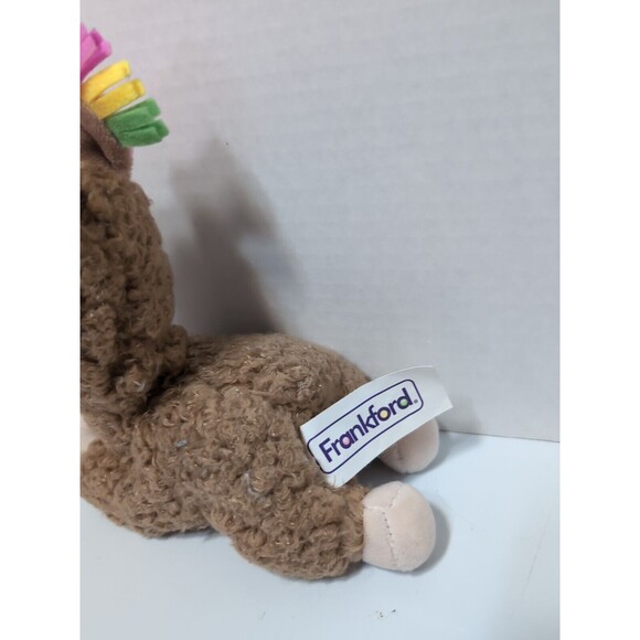 Frankford Candy 8" Baby Llama Alpaca Colorful Ears Shaggy Stuffed Animal Plush - Picture 3 of 4